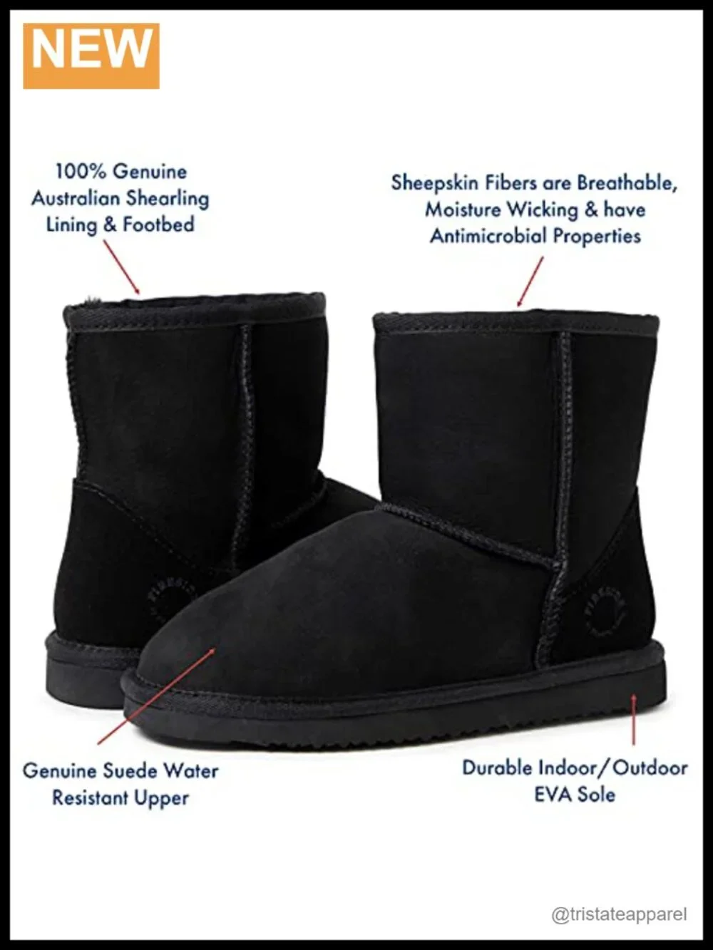 Women's Mid Calf Shearling Boots Indoor/Outdoor Slip On Suede Faux Fur